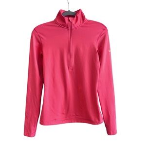 Nike Women's Pinkish Coral Dri-Fit Long Sleeve Performance Top